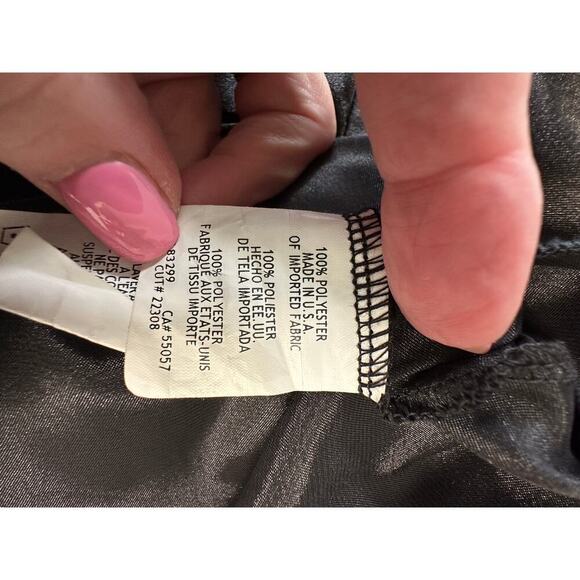 Bebe Black Satin Cowl Neck Slip Dress – Y2K Coquette Medium Whimsigoth Fairygoth - Picture 11 of 11